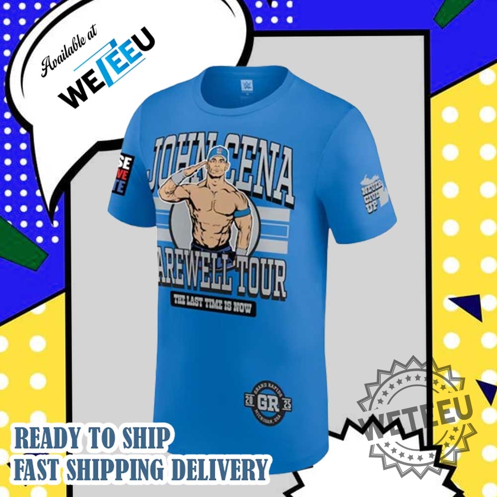 Blue John Cena Farewell Tour 2025 Grand Rapids Tshirt 4 Blue John Cena Farewell Tour 2025 Grand Rapids T-Shirt