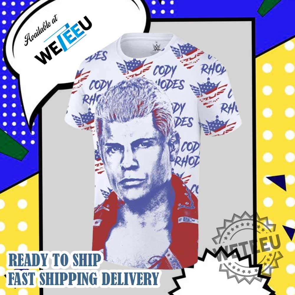 Ripple Junction White Blue Cody Rhodes All Over Print Tshirt 4 Ripple Junction White Blue Cody Rhodes All Over Print T-shirt