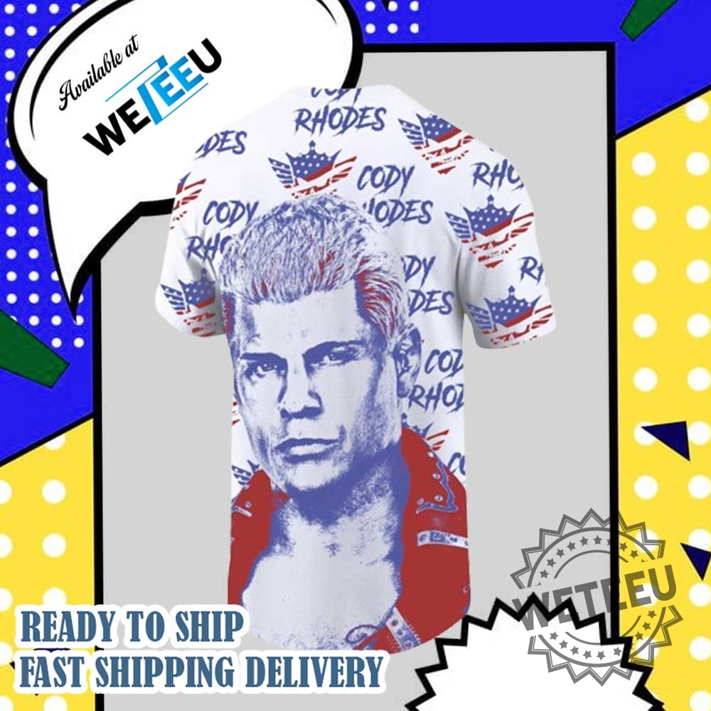 Ripple Junction White Blue Cody Rhodes All Over Print Tshirt 5 Ripple Junction White Blue Cody Rhodes All Over Print T-shirt