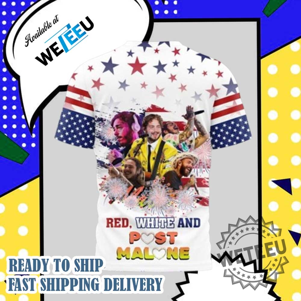 Post Malone Happy 4Th Of July All Over Print Shirt 5 Post Malone Happy 4th Of July All Over Print Shirt