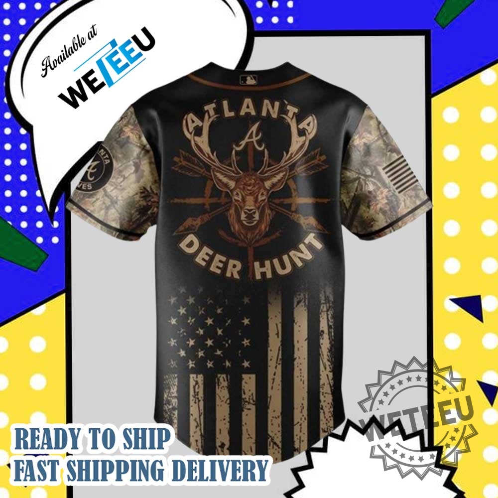Nike Personalized Baseball Jersey Atlanta Braves Mlb X Deer Hunting Custom Fan Gear 4 Nike Personalized Baseball Jersey - Atlanta Braves MLB X Deer Hunting Custom Fan Gear