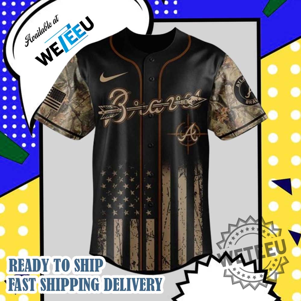Nike Personalized Baseball Jersey Atlanta Braves Mlb X Deer Hunting Custom Fan Gear 5 Nike Personalized Baseball Jersey - Atlanta Braves MLB X Deer Hunting Custom Fan Gear