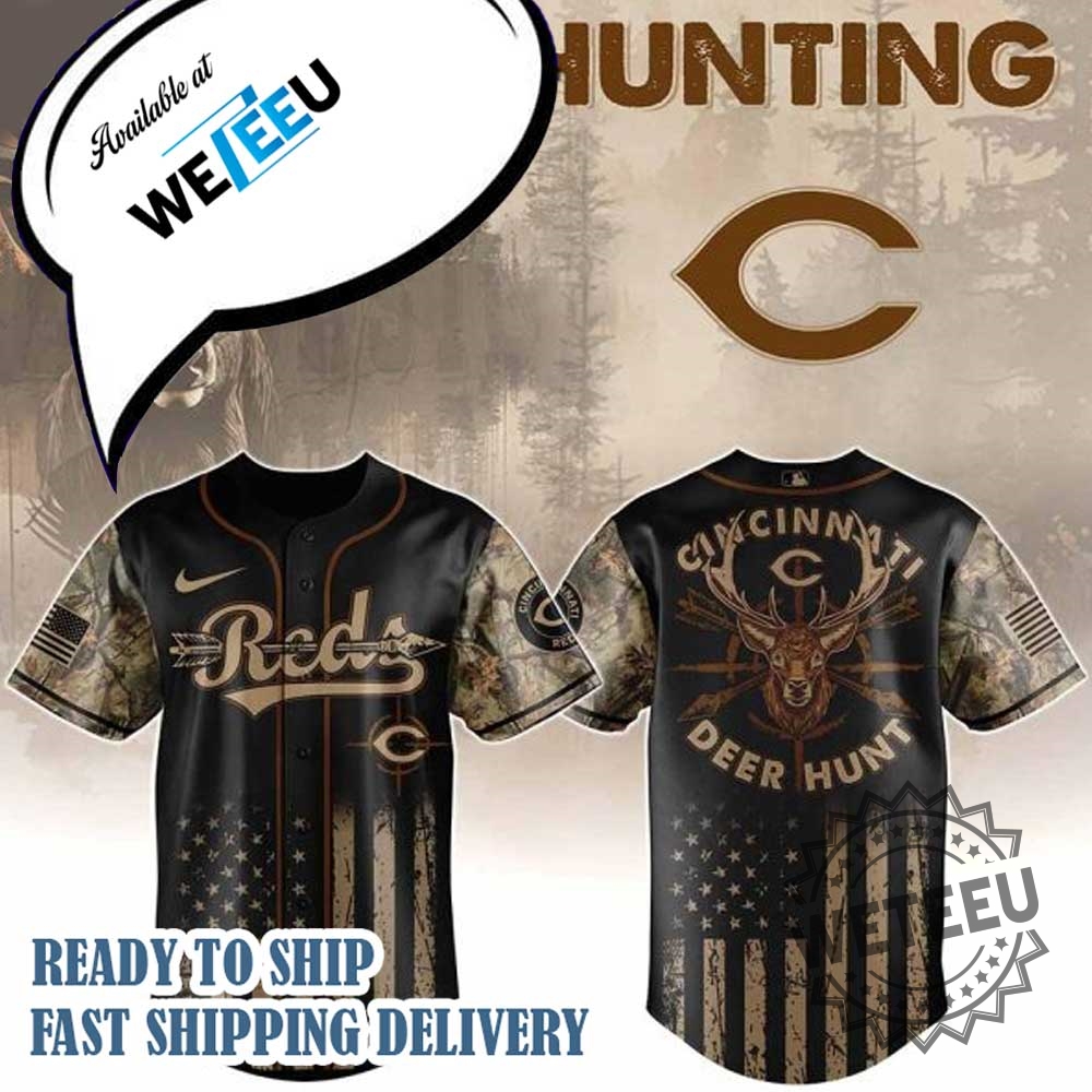 Nike Personalized Baseball Jersey Cincinnati Reds Mlb X Deer Hunting Fan Gear