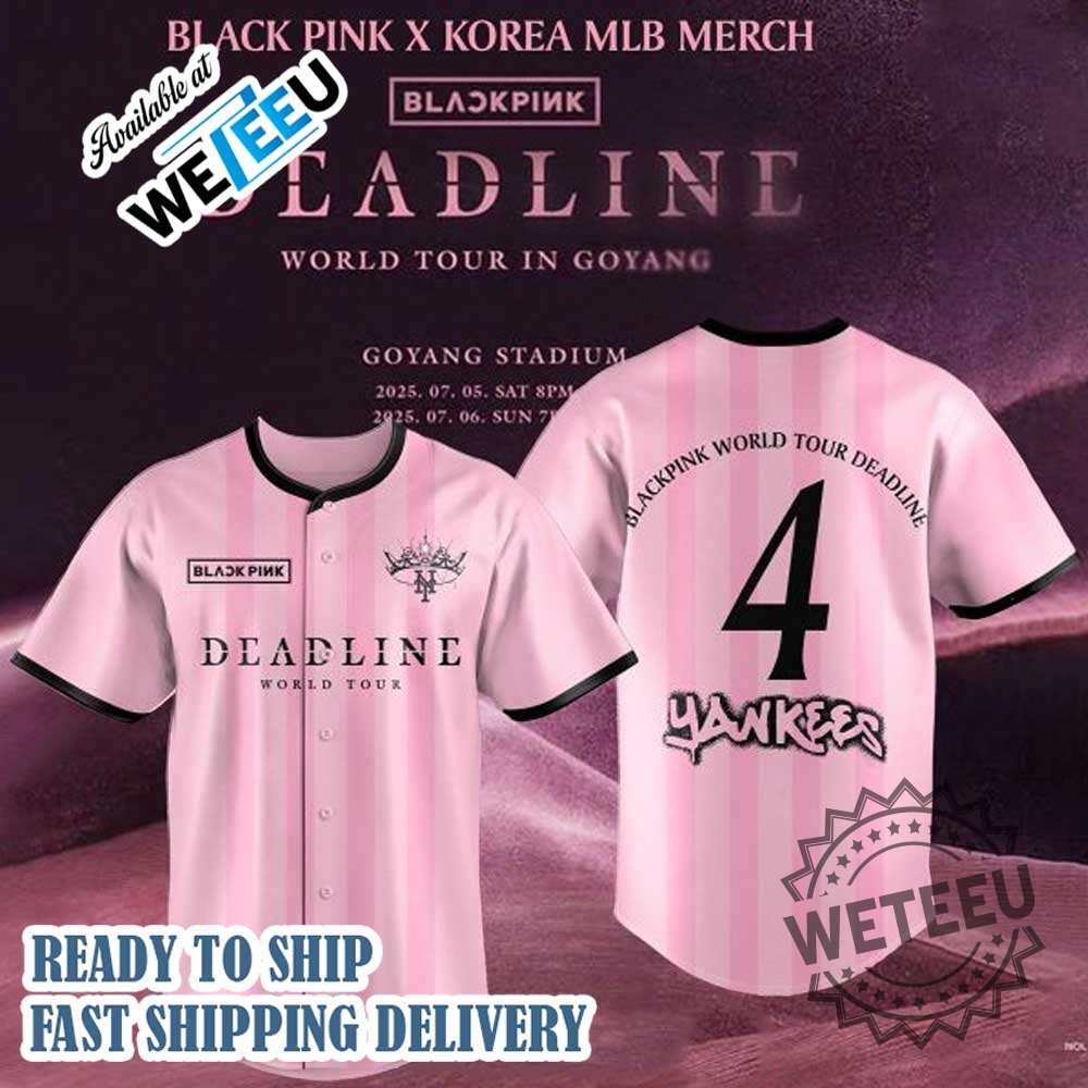 Blackpink Mix New York Yankees Deadline World Tour Baseball Jersey 3 Blackpink Mix New York Yankees Deadline World Tour Baseball Jersey