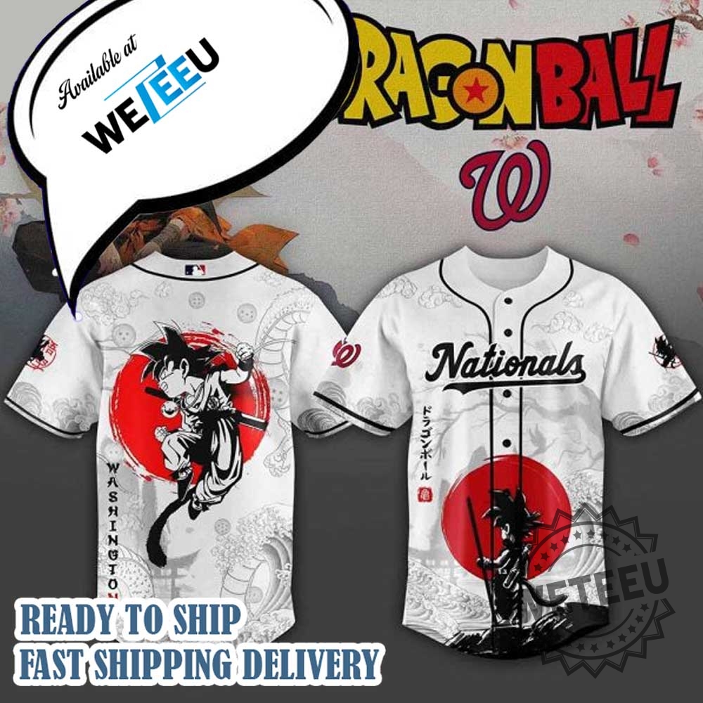 "Explore Exclusive Blackpink MLB and Dragon Ball Custom Jerseys" 4 Washington Nationals Mlb X Dragon Ball Custom Baseball Jersey