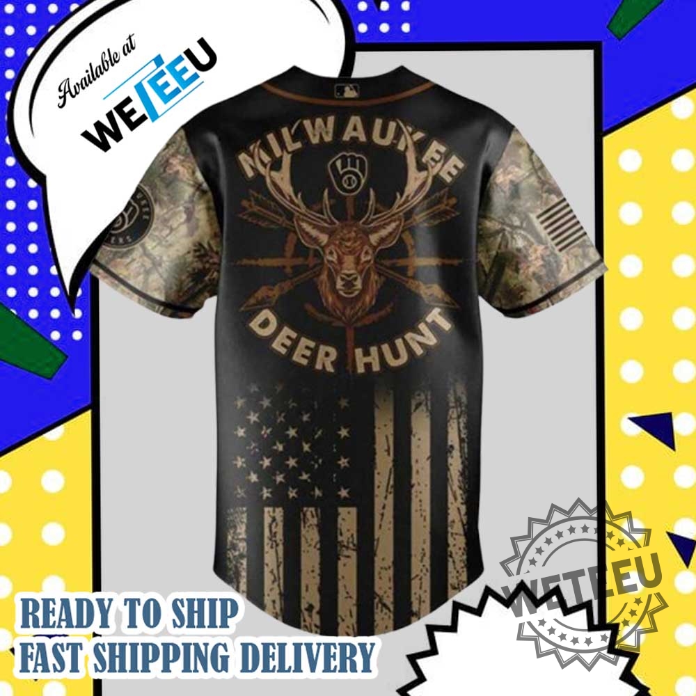 Milwaukee Brewers Mlb X Deer Hunting Personalized Baseball Jersey 5 Milwaukee Brewers MLB X Deer Hunting Personalized Baseball Jersey