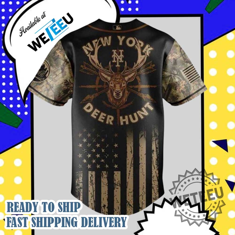 New York Mets Mlb X Deer Hunting Personalized Baseball Jersey 5 New York Mets MLB X Deer Hunting Personalized Baseball Jersey