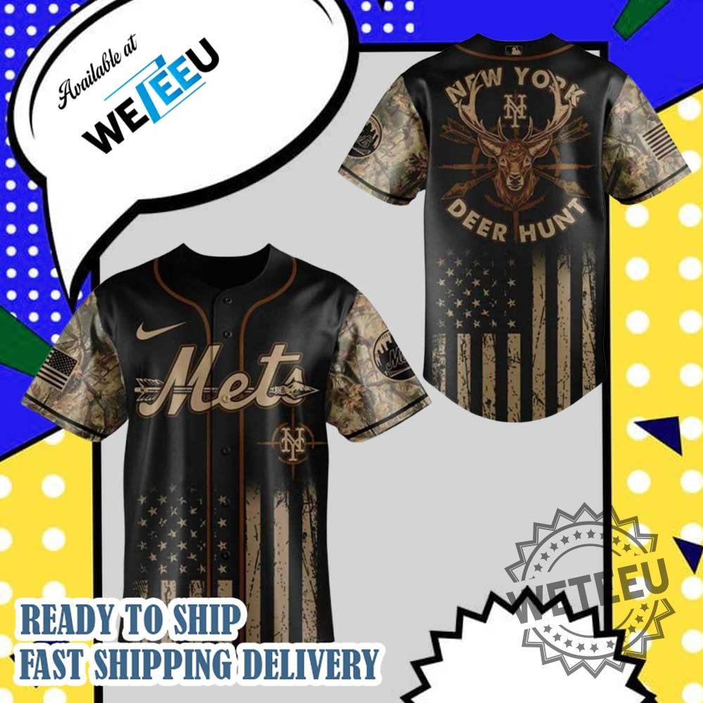 New York Mets Mlb X Deer Hunting Personalized Baseball Jersey 7 New York Mets MLB X Deer Hunting Personalized Baseball Jersey
