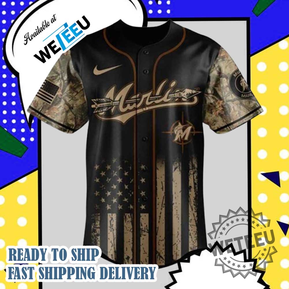 Miami Marlins Mlb X Deer Hunting Personalized Baseball Jersey 6 Miami Marlins MLB X Deer Hunting Personalized Baseball Jersey
