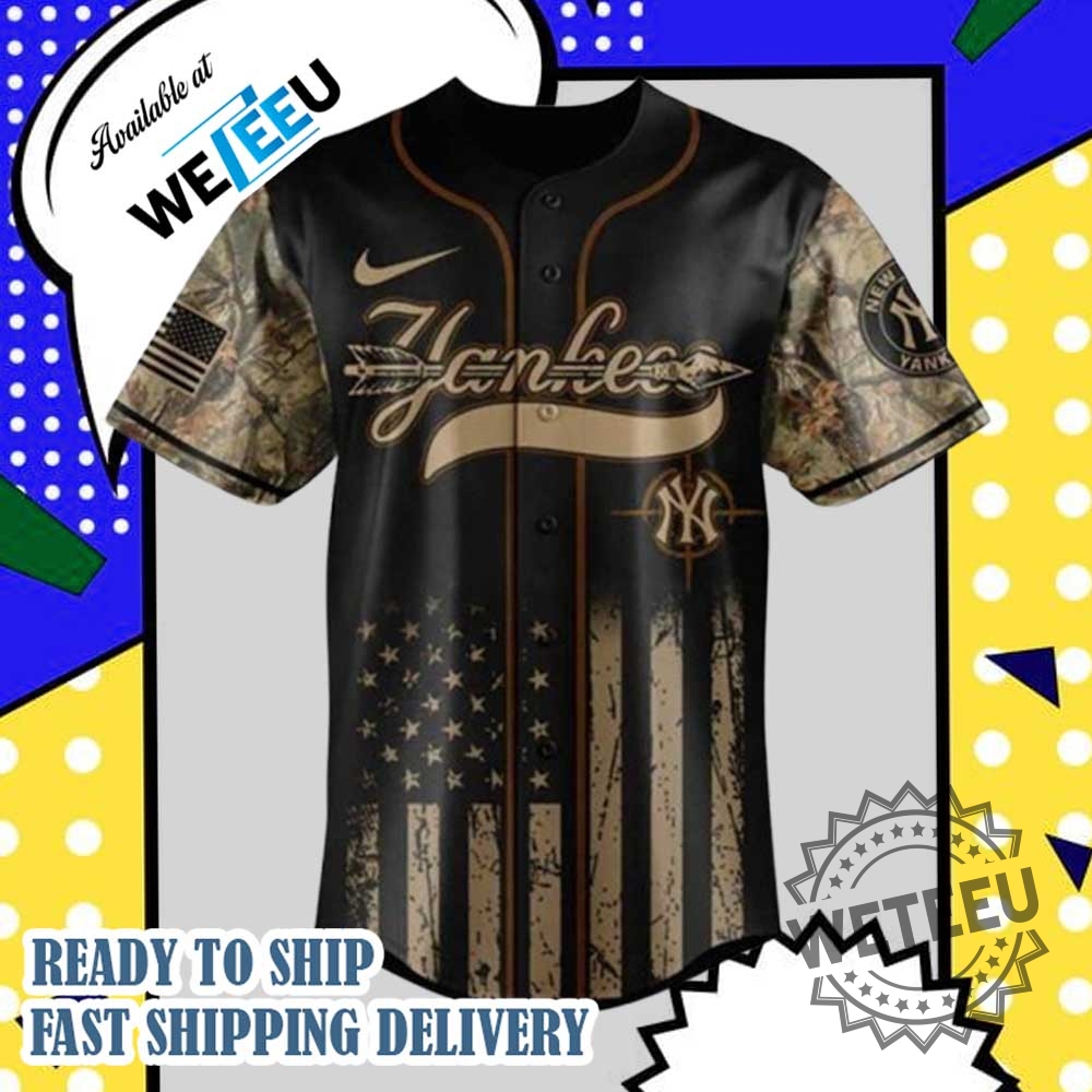 New York Yankees Mlb X Deer Hunting Personalized Baseball Jersey 5 New York Yankees MLB X Deer Hunting Personalized Baseball Jersey