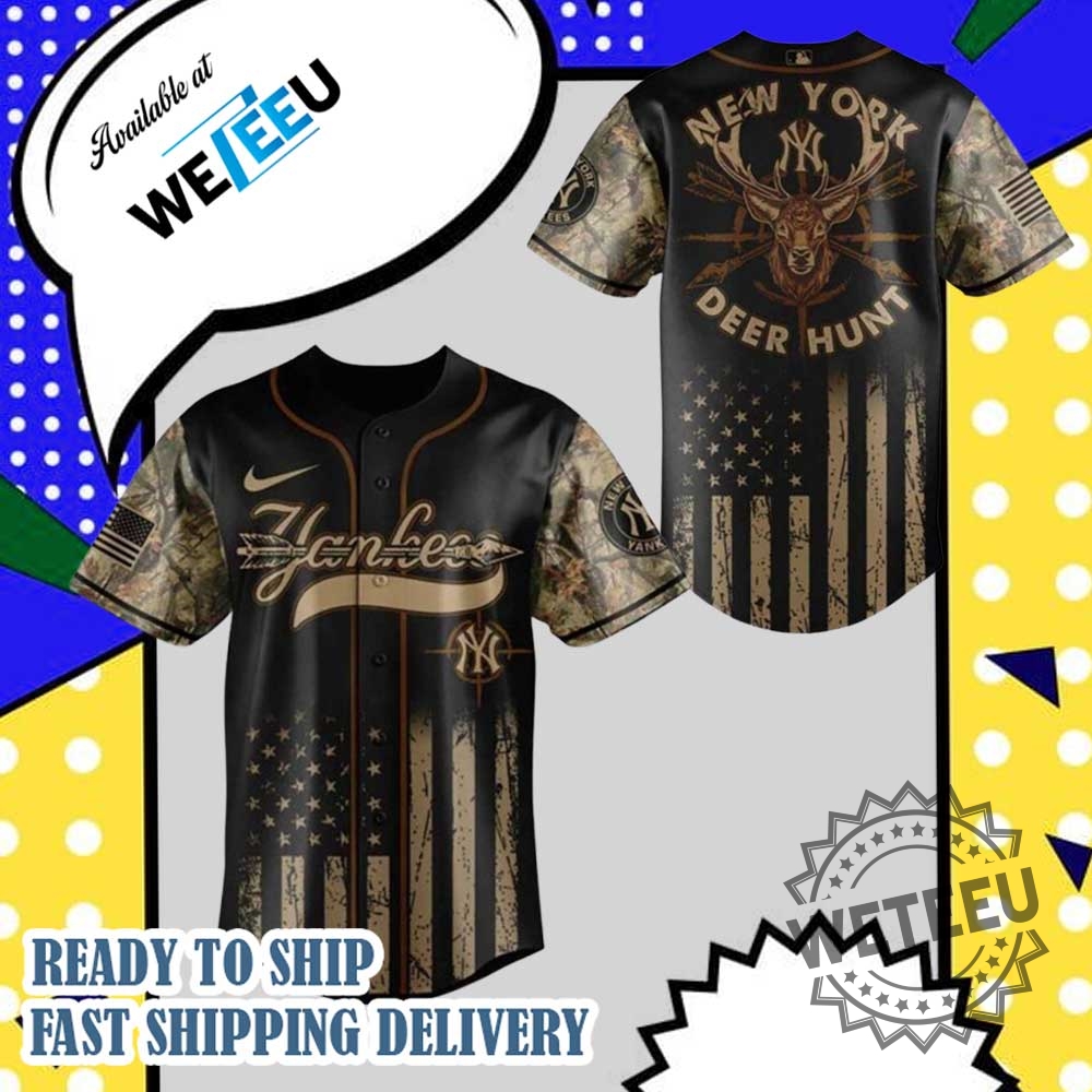 New York Yankees Mlb X Deer Hunting Personalized Baseball Jersey 7 New York Yankees MLB X Deer Hunting Personalized Baseball Jersey