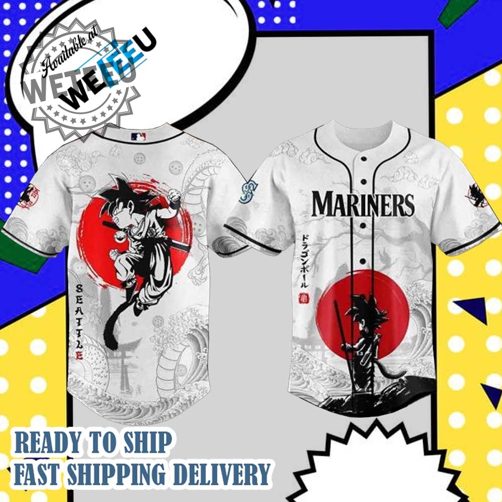 "Top 2025 MLB & NBA Team Jerseys: Yankees, Dodgers, Padres, More!" 11 Seattle Mariners Mlb X Dragon Ball Custom Baseball Jersey