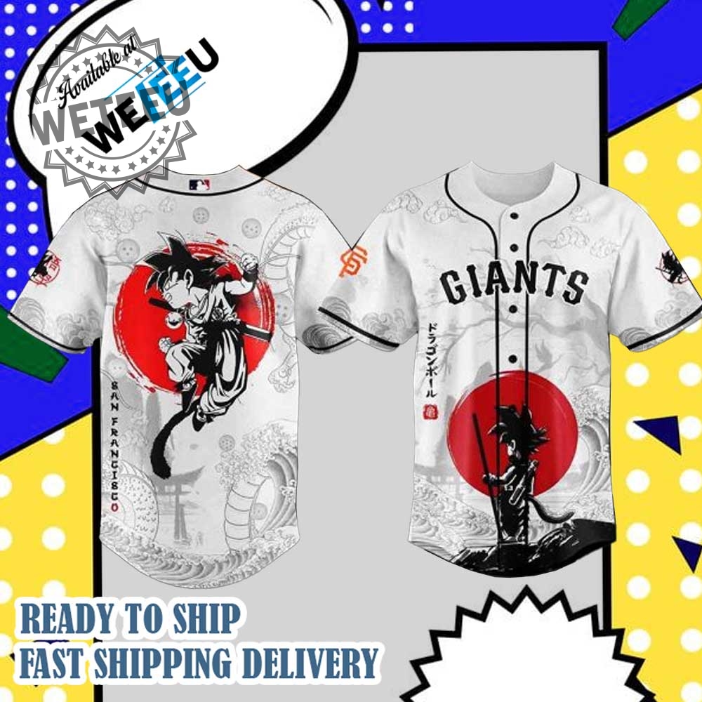 "Top 2025 MLB & NBA Team Jerseys: Yankees, Dodgers, Padres, More!" 12 San Francisco Giants Mlb X Dragon Ball Custom Baseball Jersey