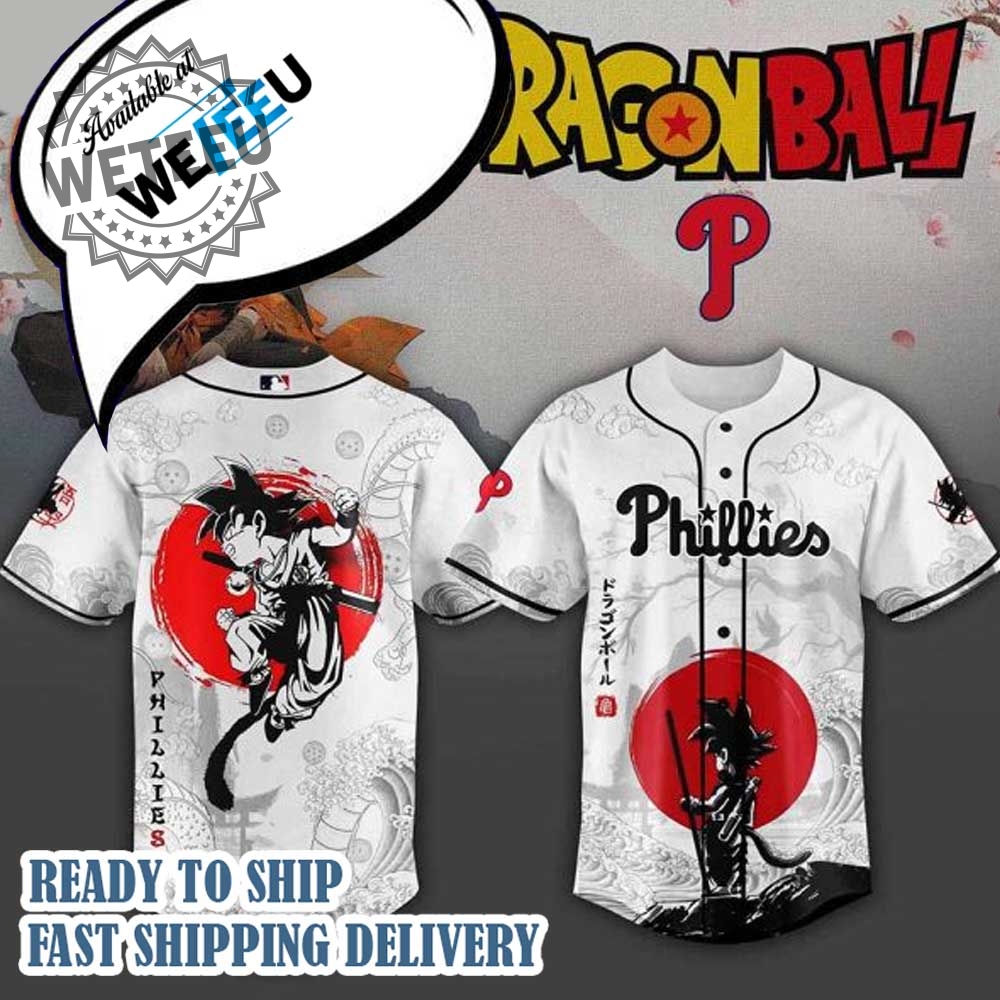 Philadelphia Phillies Mlb X Dragon Ball Custom Baseball Jersey 3 Philadelphia Phillies MLB X Dragon Ball Custom Baseball Jersey