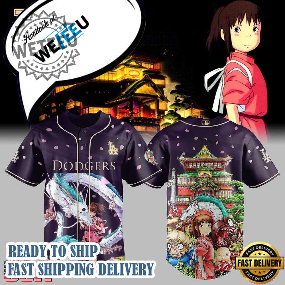 "Top 2025 MLB & NBA Team Jerseys: Yankees, Dodgers, Padres, More!" 18 Los Angeles Dodgers X Spirited Away Studio Ghibli 2025 Baseball Jersey Shirt