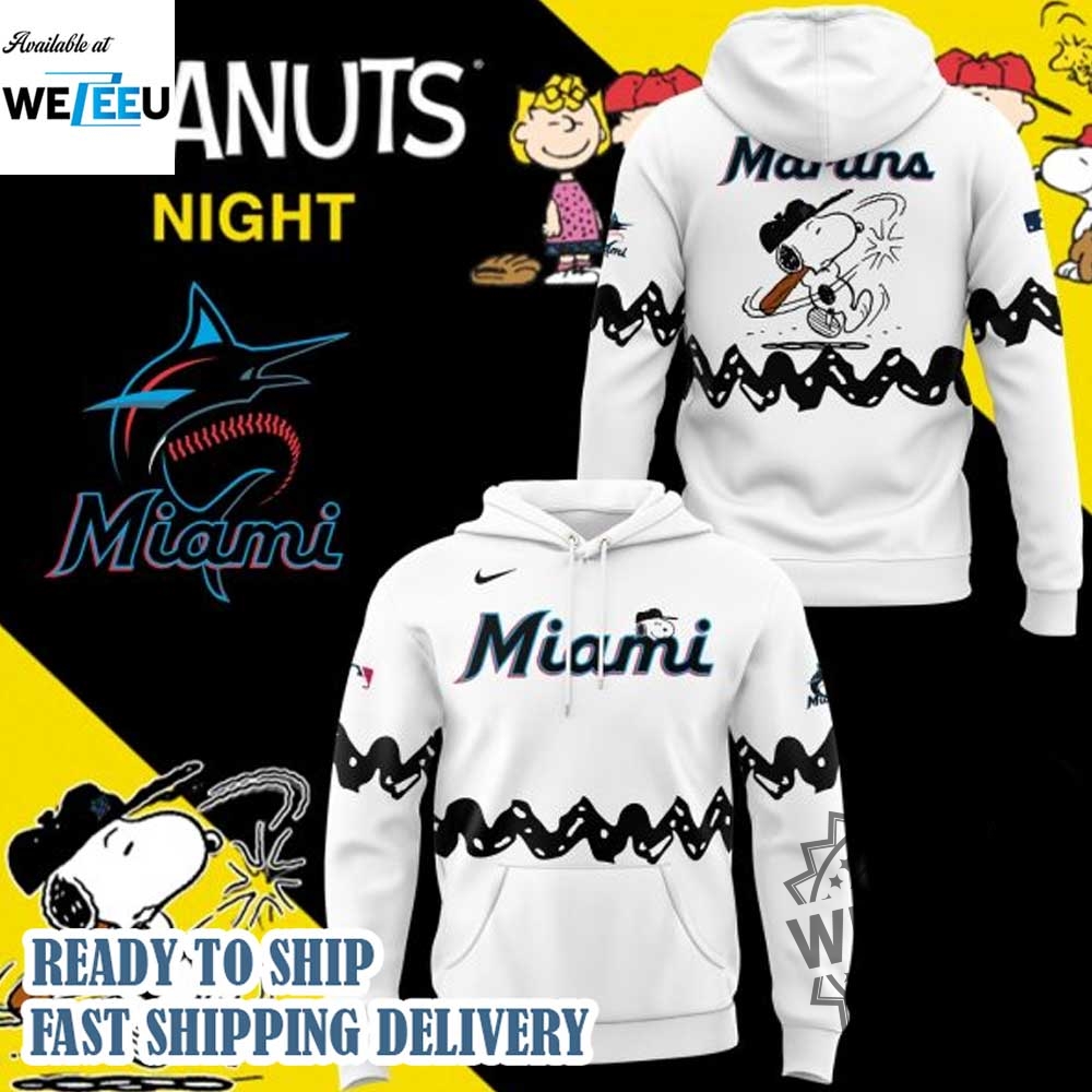 Miami Marlins Peanuts Night 2025 3D Hoodie 7 Miami Marlins Peanuts Night 2025 3D Hoodie