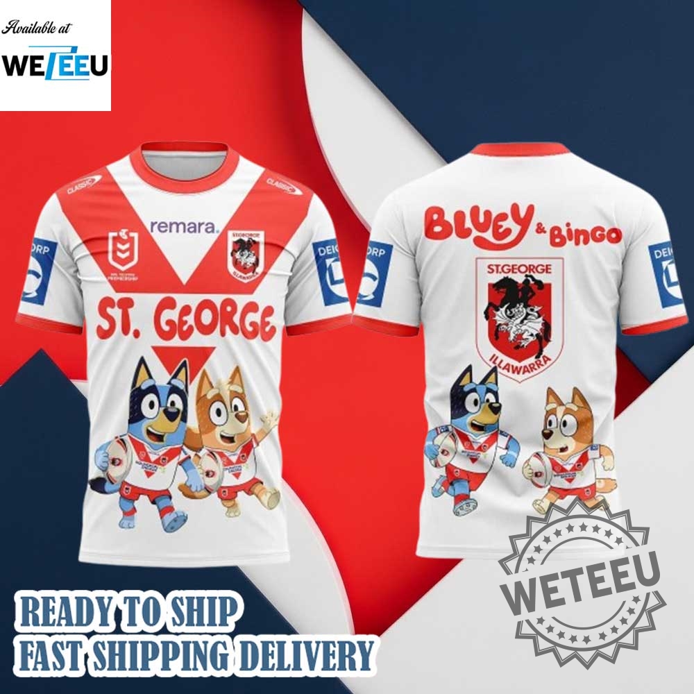 St. George Illawarra Dragons Nrl X Bluey And Bingo 2025 Shirt