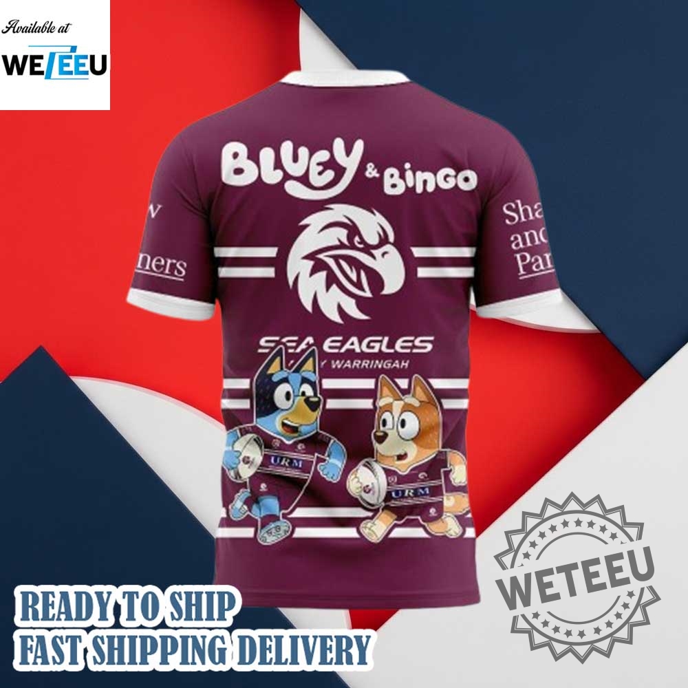 Manly Warringah Sea Eagles Nrl X Bluey And Bingo 2025 Shirt 5 Manly Warringah Sea Eagles NRL x Bluey and Bingo 2025 Shirt