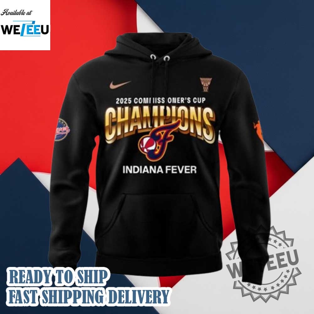 2025 Wnba Commissioner Cup Champions Indiana Fever Black Hoodie 6 2025 WNBA Commissioner Cup Champions Indiana Fever Black Hoodie