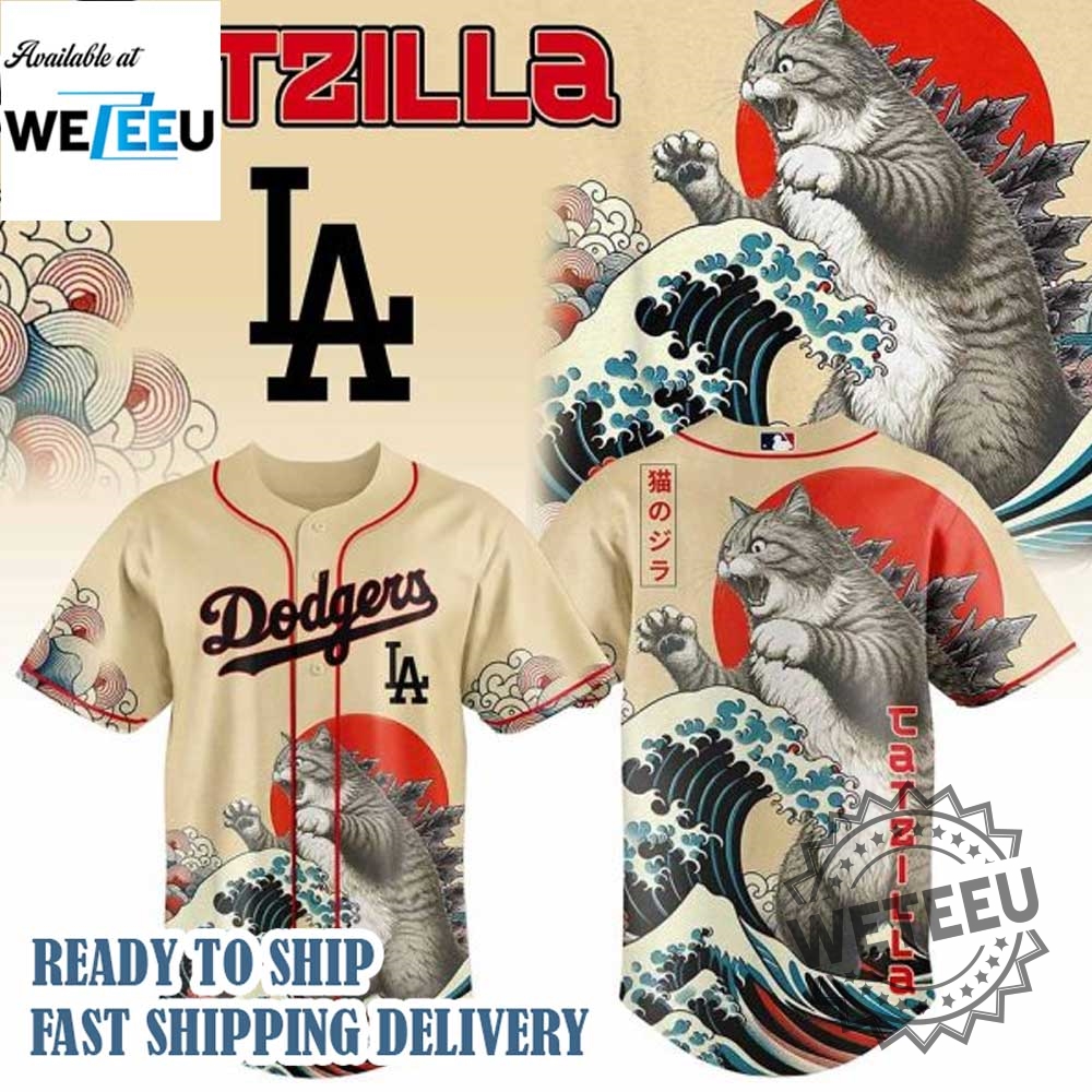 Los Angeles Dodgers Mlb X Catzilla Personalized Baseball Jersey 3 Los Angeles Dodgers MLB X Catzilla Personalized Baseball Jersey