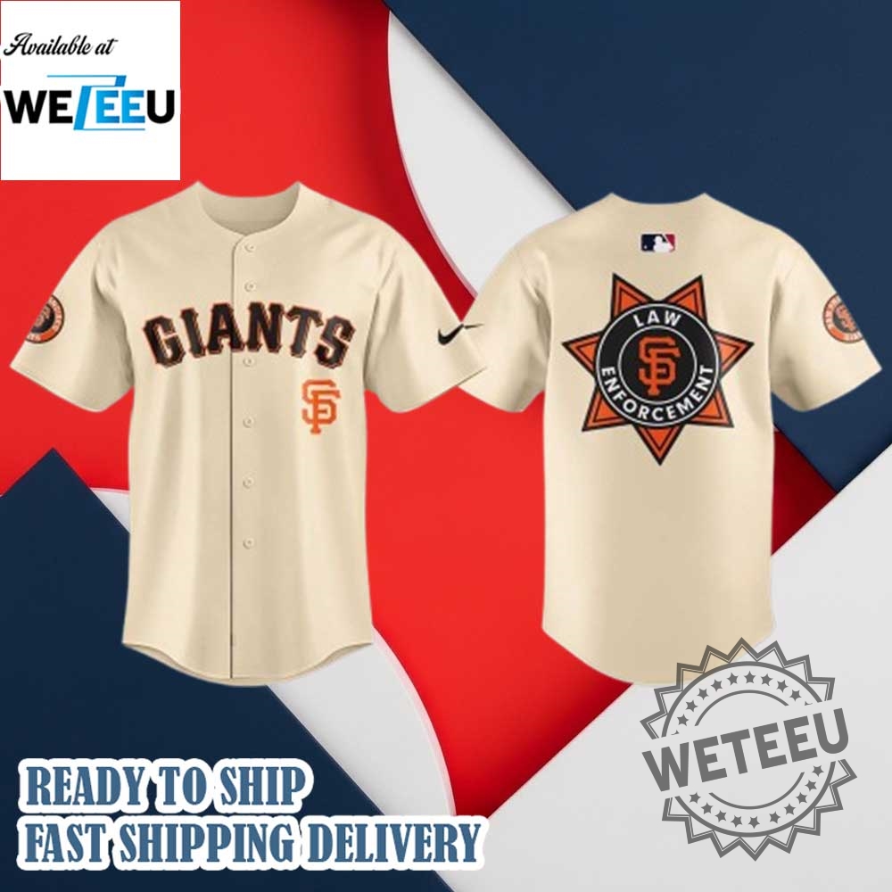 "Custom MLB Jerseys: Catzilla, Dragon Ball, and Post Malone Shirts" 17 San Francisco Giants Law Enforcement Appreciation Night 2025 Jersey