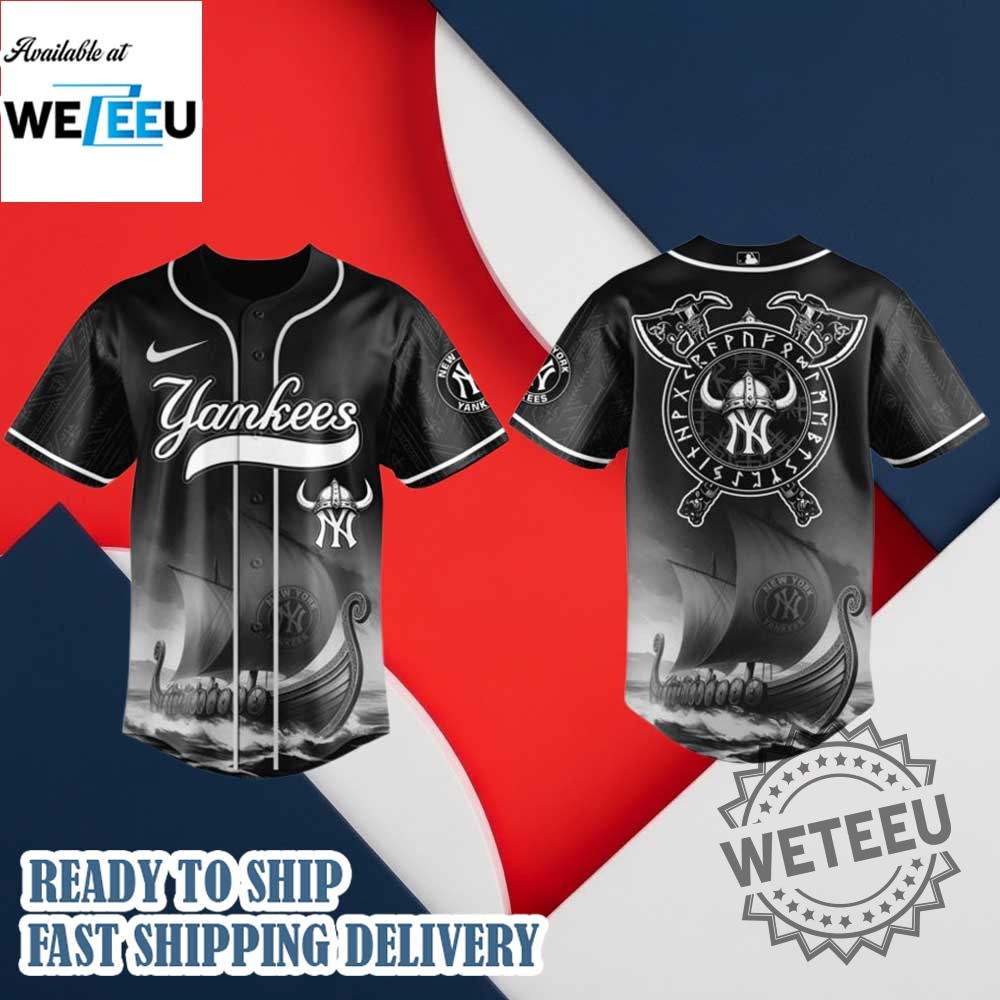 "Custom MLB Jerseys: Catzilla, Dragon Ball, and Post Malone Shirts" 18 New York Yankees X Viking Yankees 2025 Baseball Jersey