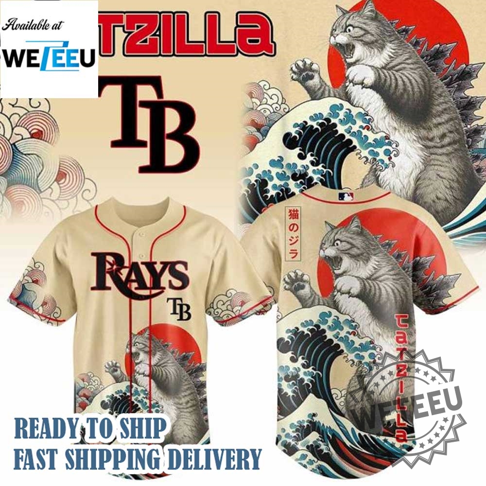 Tampa Bay Rays Mlb X Catzilla Personalized Baseball Jersey 3 Tampa Bay Rays MLB X Catzilla Personalized Baseball Jersey