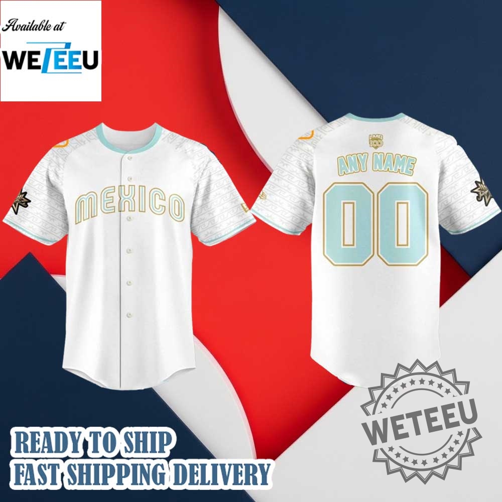 "Custom MLB Jerseys: Catzilla, Dragon Ball, and Post Malone Shirts" 28 Jersey New Era Lmb Selección México Juego De Estrellas 2025 Hombre