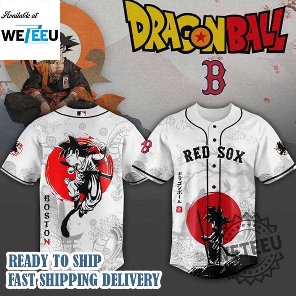 Boston Red Sox Mlb X Dragon Ball Custom Baseball Jersey 3 Boston Red Sox MLB X Dragon Ball Custom Baseball Jersey