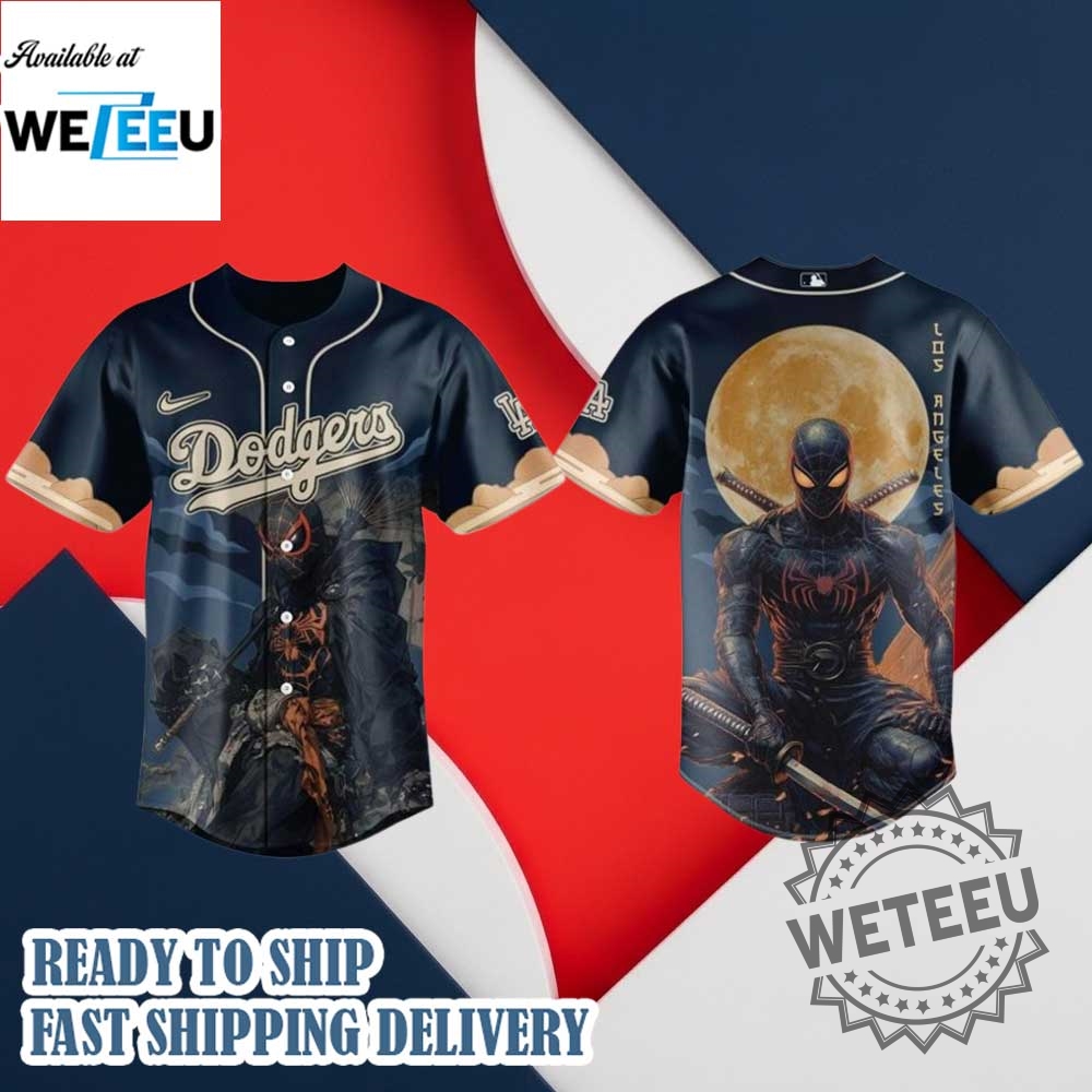 "Custom MLB Jerseys: Catzilla, Dragon Ball, and Post Malone Shirts" 36 Los Angeles Dodgers X Spiderman 2025 Baseball Jersey
