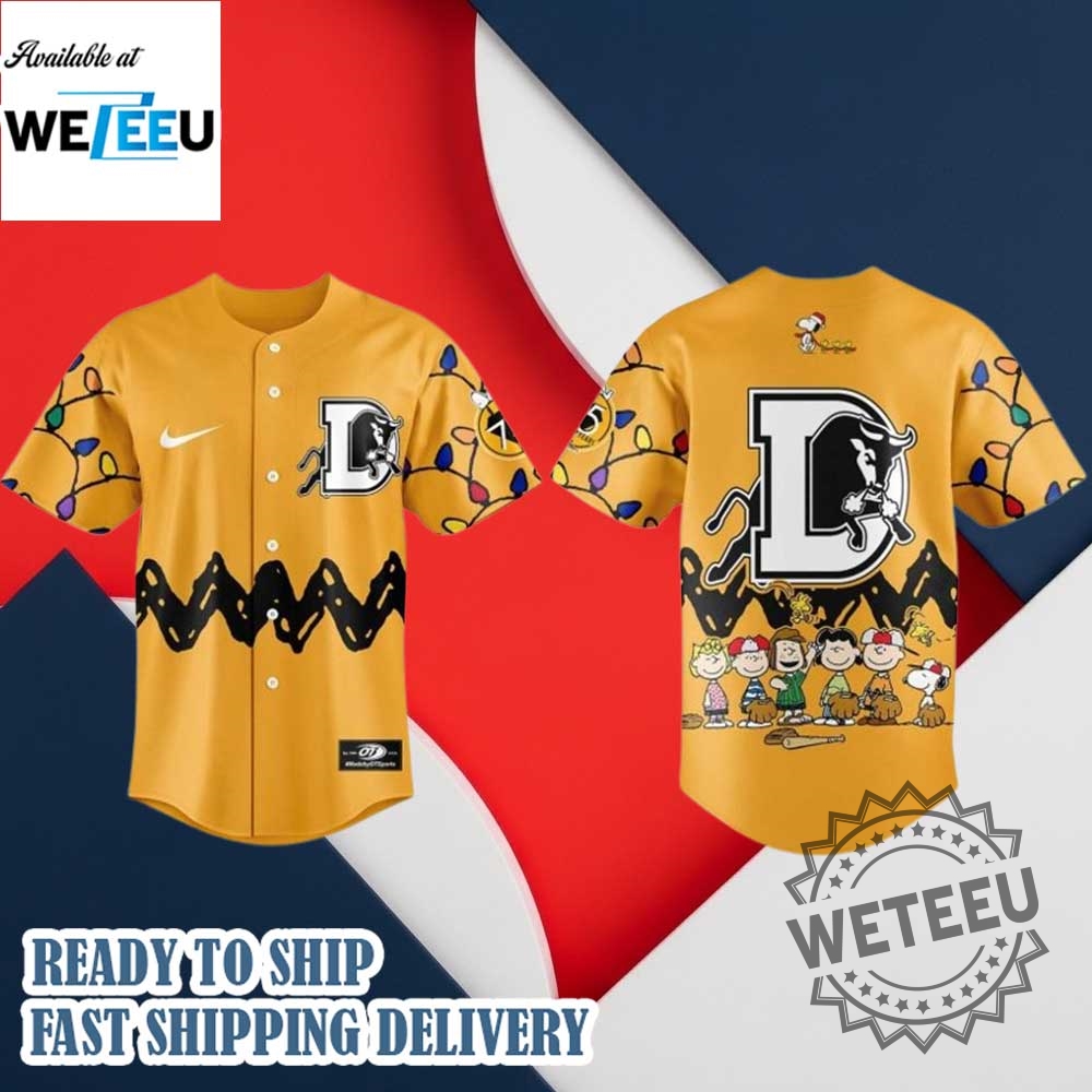 "Custom MLB Jerseys: Catzilla, Dragon Ball, and Post Malone Shirts" 37 Durham Bulls X Peanuts 2025 Baseball Jersey
