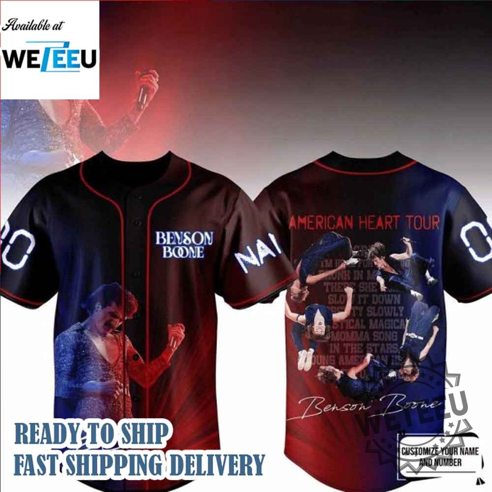 "Top 5 Unique Baseball Jackets and Jerseys for 2023 Fans" 4 Personalized Benson Boone American Heart Tour 2025 Baseball Jersey