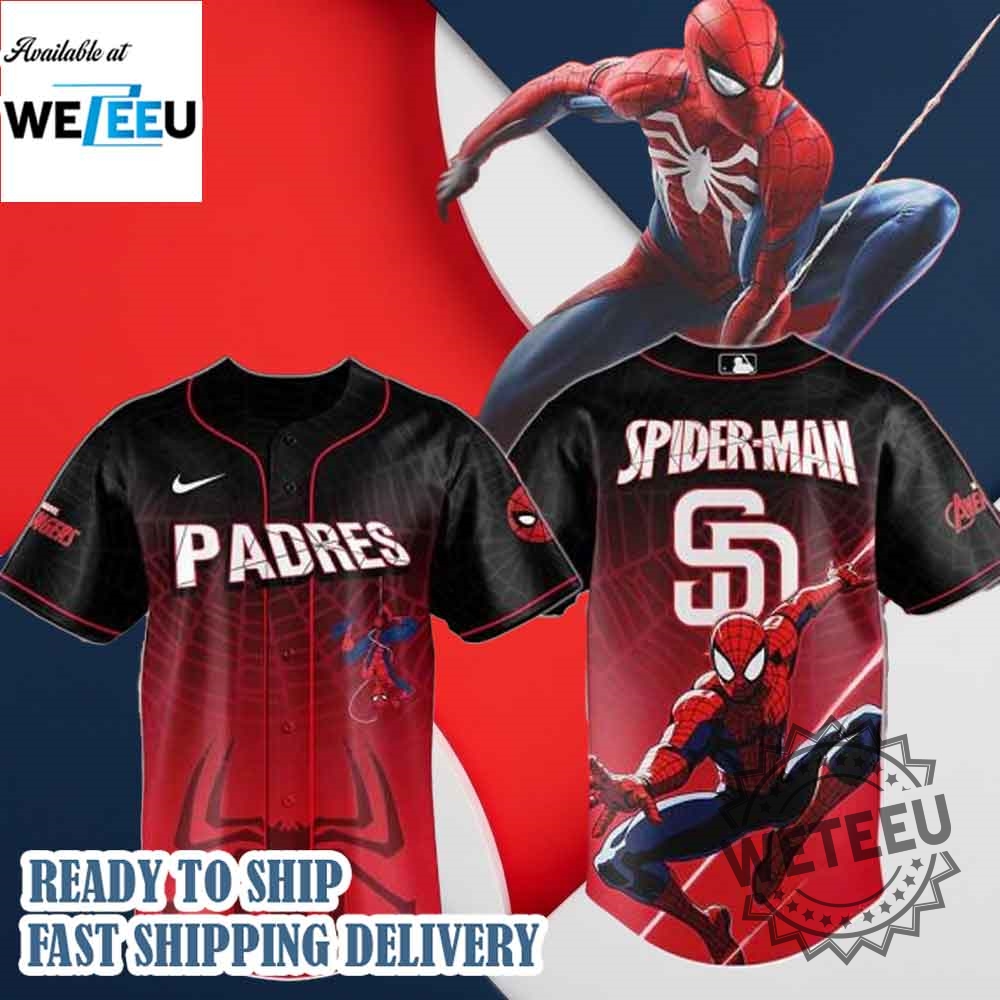 "Top 5 Unique Baseball Jackets and Jerseys for 2023 Fans" 6 San Diego Padres Mlb X Spider Man Game Night Baseball Jersey