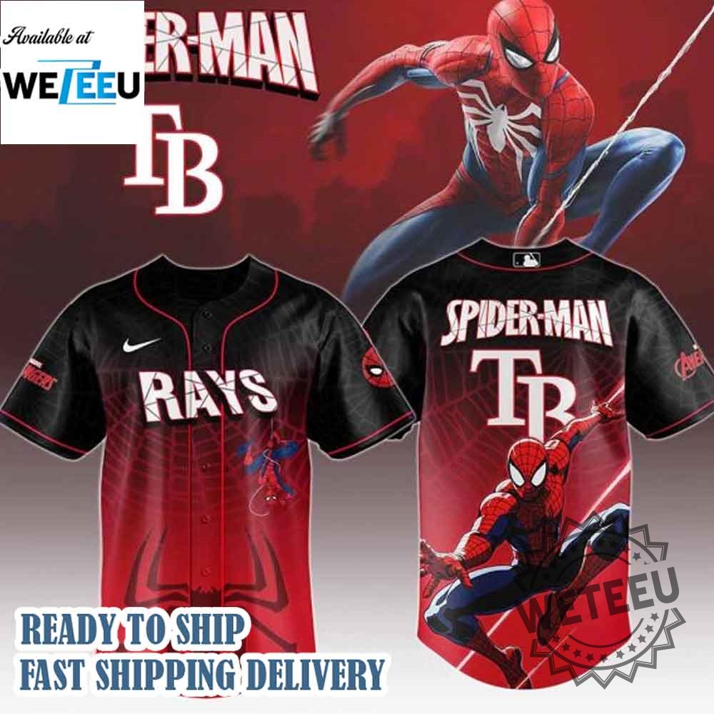 Tampa Bay Rays Mlb X Spider Man Game Night Baseball Jersey 3 Tampa Bay Rays MLB x Spider Man Game Night Baseball Jersey