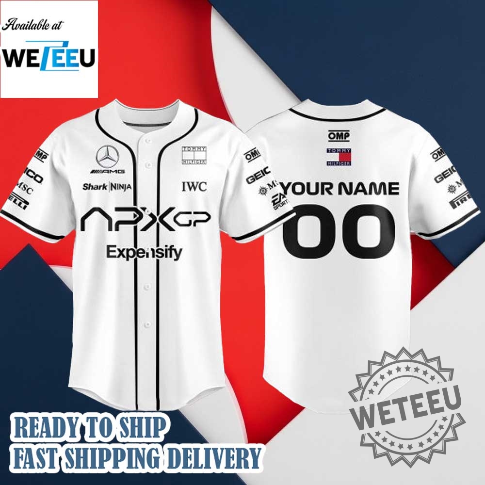 F1 The Movie 2025 Apxgp White Personalized Baseball Jersey