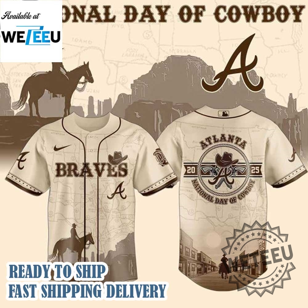 Atlanta Braves Mlb X National Day Of Cowboy Personalized Baseball Jersey 3 Atlanta Braves MLB X National Day Of Cowboy Personalized Baseball Jersey