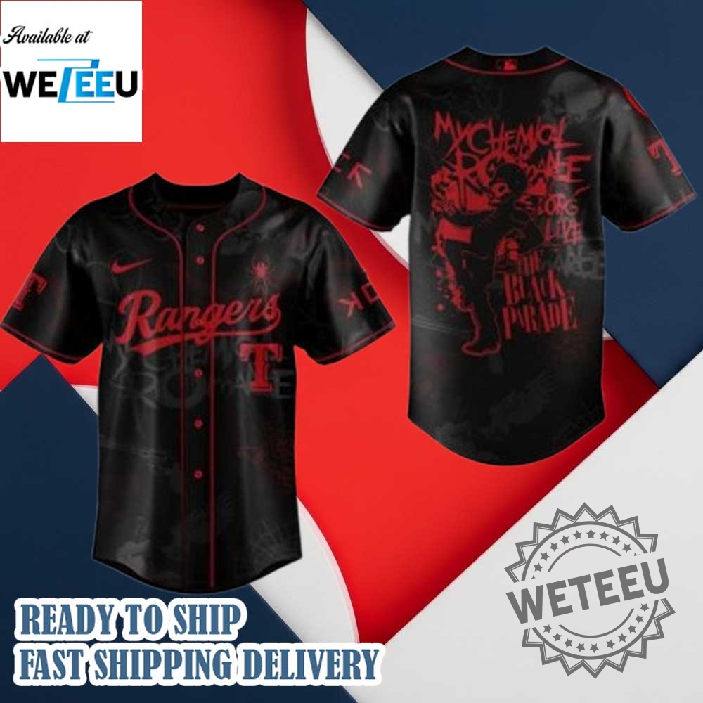 "Exclusive My Chemical Romance 2025 MLB Jerseys: Phillies, Dodgers & More" 4 Texas Rangers X Long Live 2025 My Chemical Romance Baseball Jersey