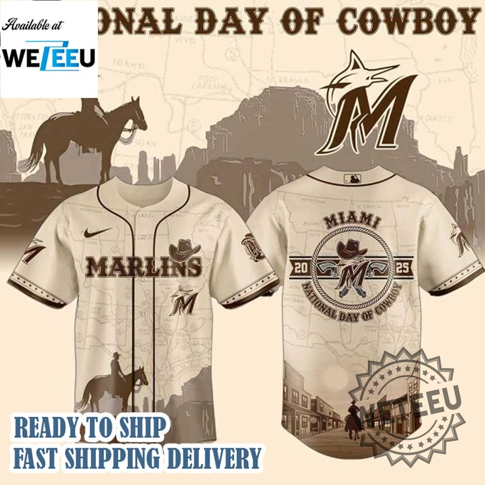 Miami Marlins Mlb X National Day Of Cowboy Personalized Baseball Jersey 3 Miami Marlins MLB X National Day Of Cowboy Personalized Baseball Jersey