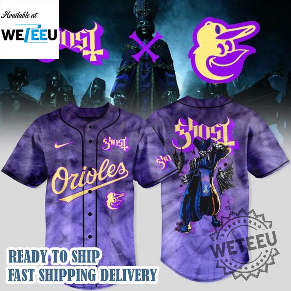 "Exclusive My Chemical Romance 2025 MLB Jerseys: Phillies, Dodgers & More" 16 Baltimore Orioles X Ghost Band World Tour 2025 Baseball Jersey