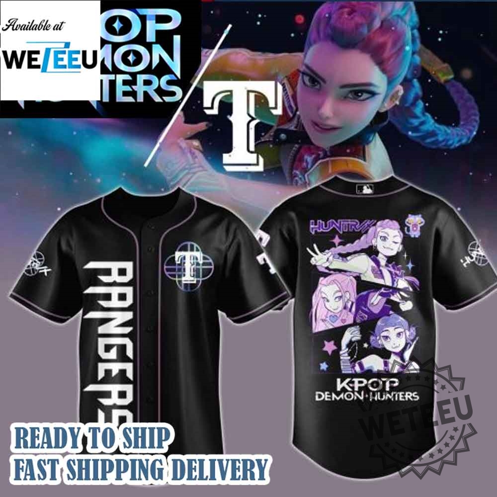 "Top 2025 Must-Have Band and Game Crossover Baseball Jerseys" 12 Texas Rangers Mlb X Kpop Demon Hunters 2025 Jersey