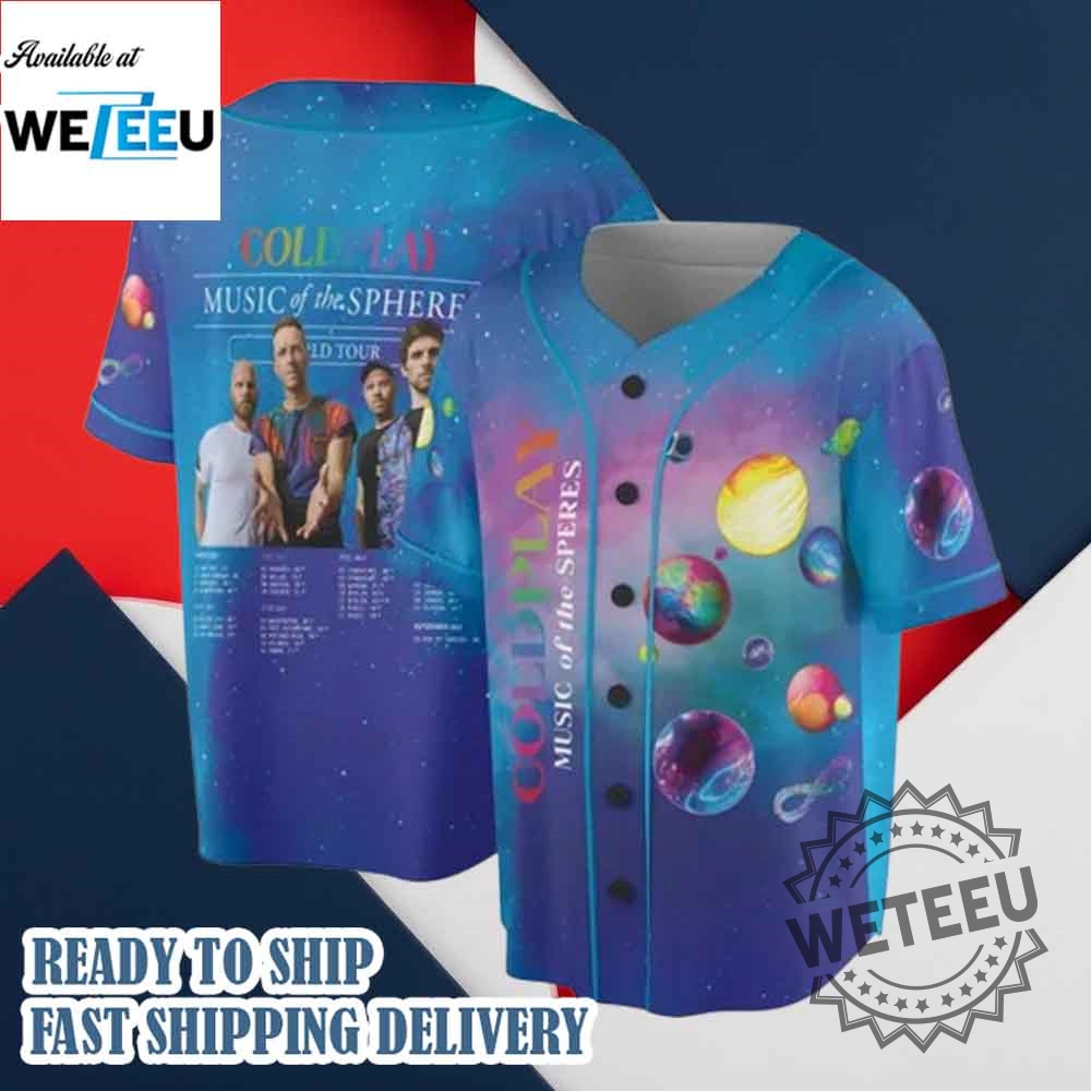 "Top 2025 Must-Have Band and Game Crossover Baseball Jerseys" 17 Coldplay Music Of The Spheres 2025 Tour Jersey