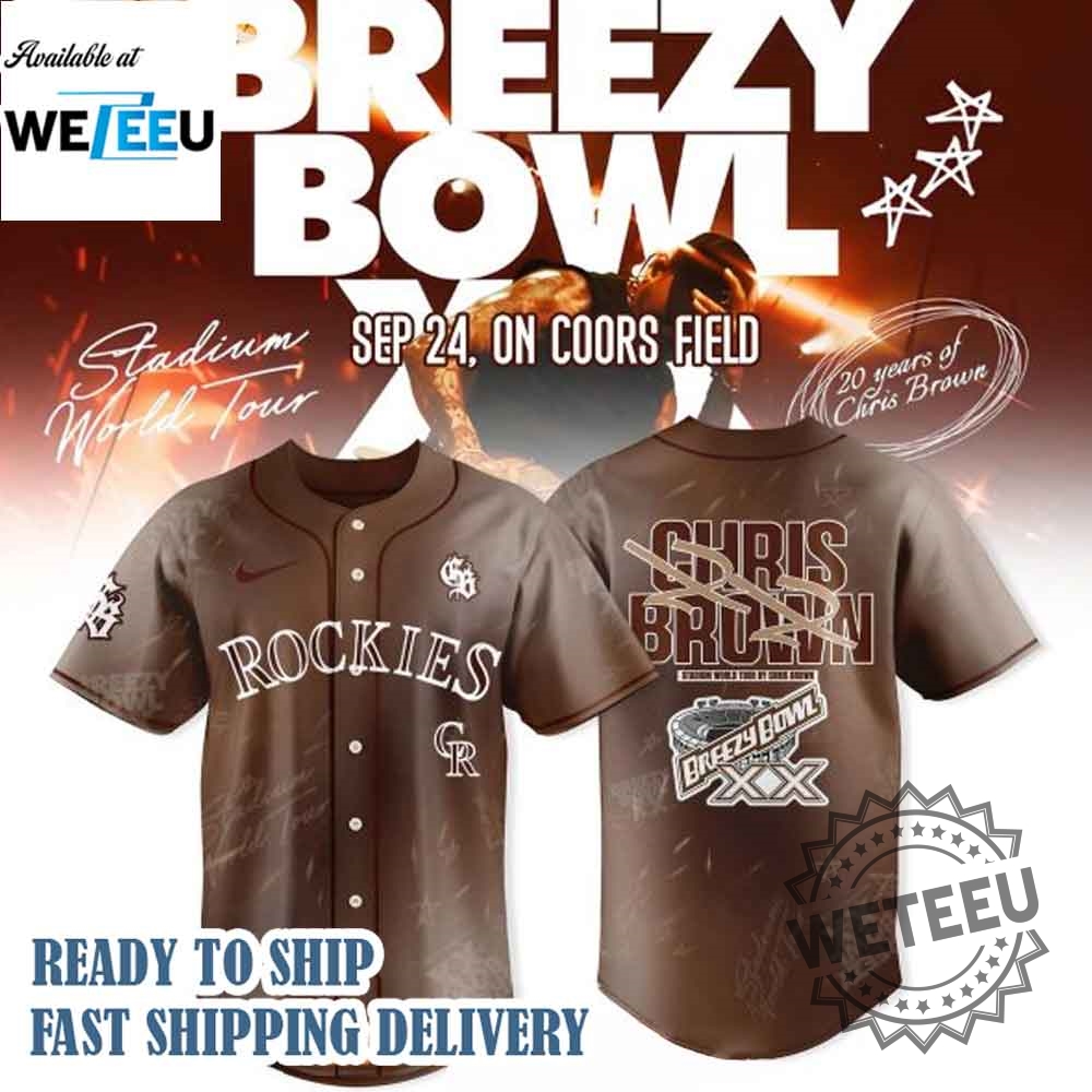 "Shop 2025's Hottest Kpop MLB & Chris Brown Baseball Jerseys" 7 Colorado Rockies X Chris Brown Breezy Bowl Xx Tour 2025 Baseball Jersey