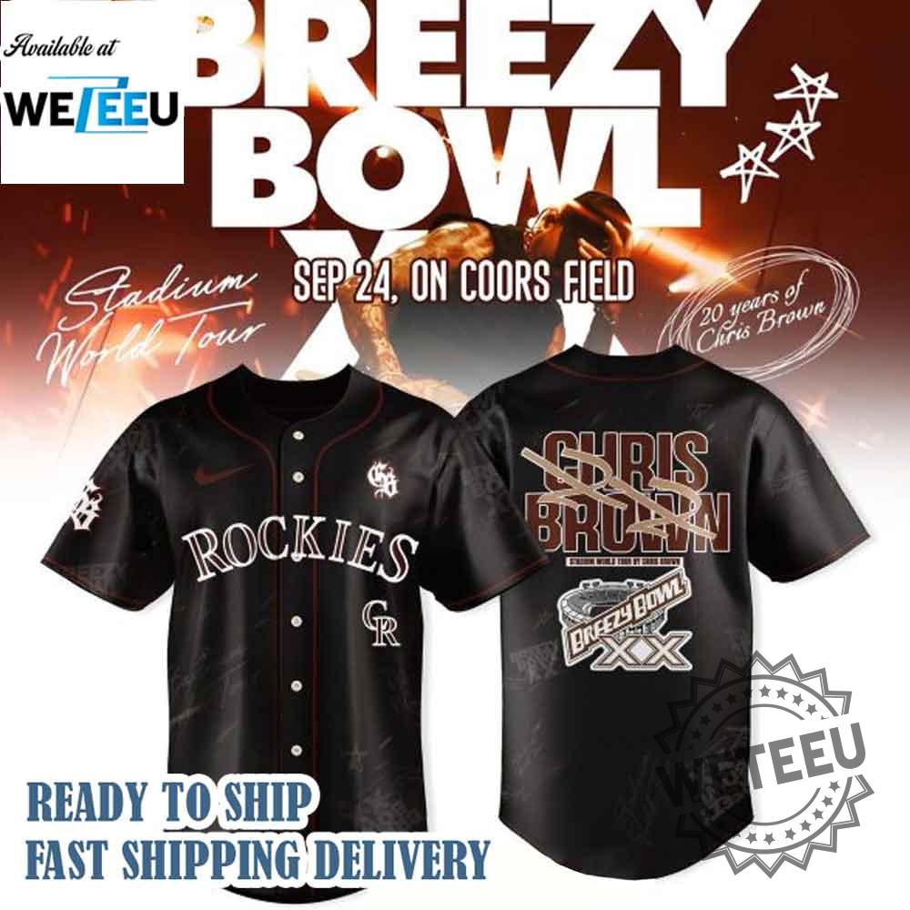 Colorado Rockies X Chris Brown Breezy Bowl Xx Tour 2025 Baseball Jersey 6 Colorado Rockies x Chris Brown Breezy Bowl XX Tour 2025 Baseball Jersey