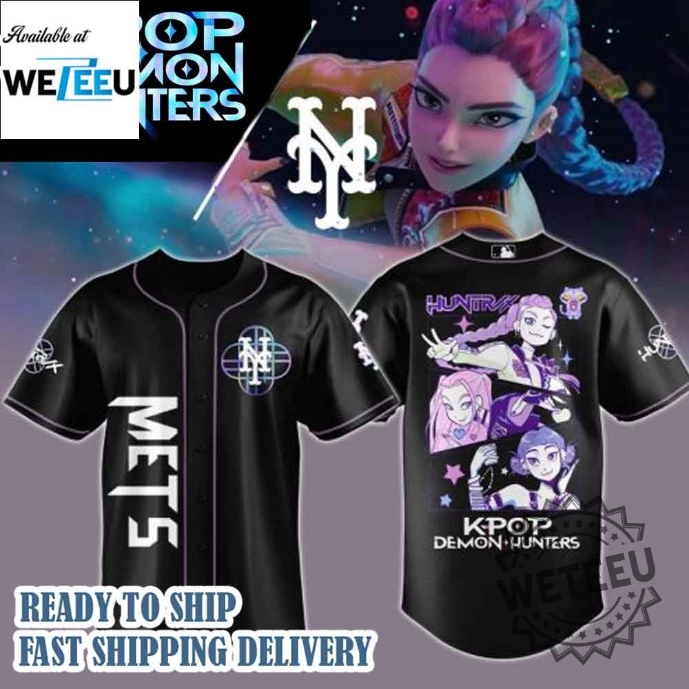 "Shop 2025's Hottest Kpop MLB & Chris Brown Baseball Jerseys" 13 New York Mets Mlb X Kpop Demon Hunters 2025 Jersey