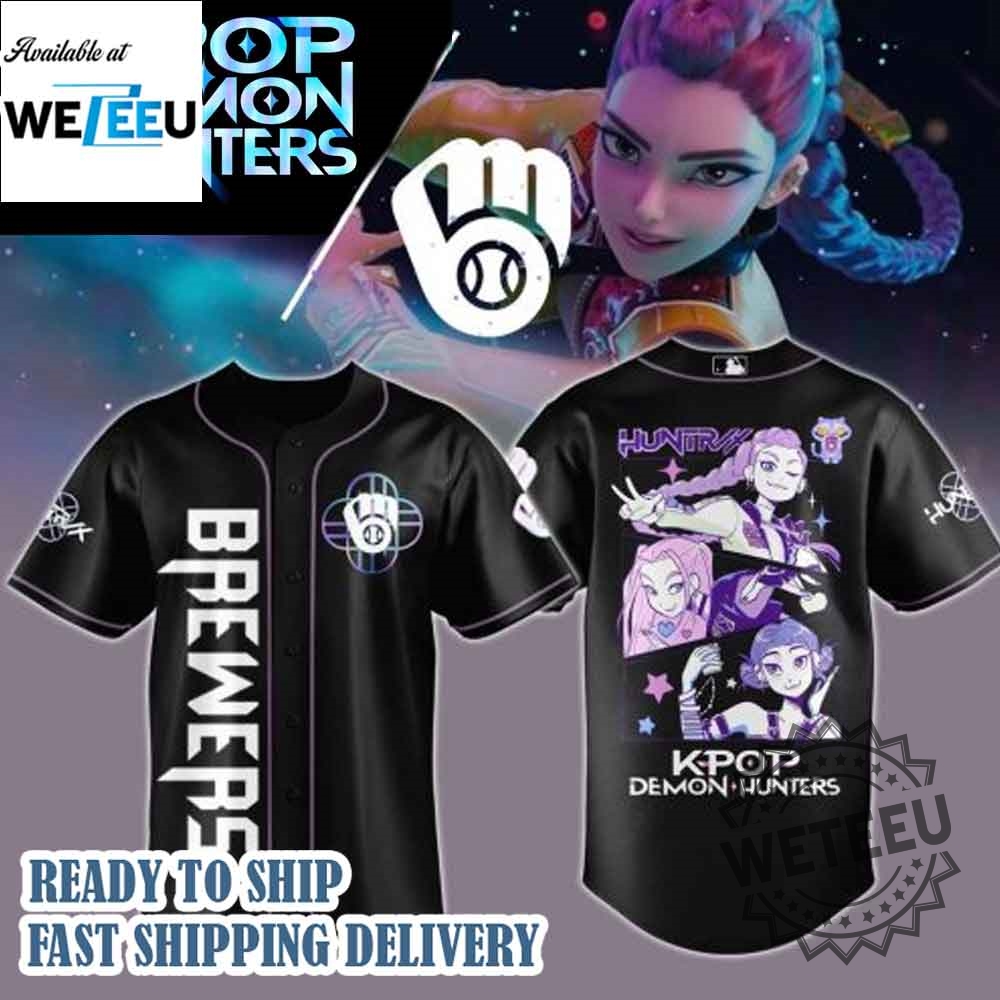 "Shop 2025's Hottest Kpop MLB & Chris Brown Baseball Jerseys" 15 Milwaukee Brewers Mlb X Kpop Demon Hunters 2025 Jersey