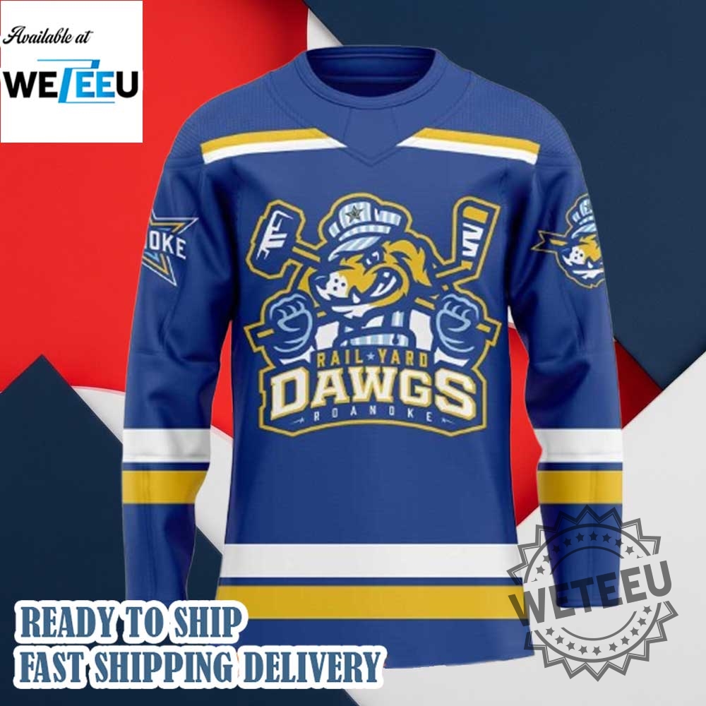 Roanoke Rail Yard Dawgs 10Th Anniversary Season Hockey Jersey 4 Roanoke Rail Yard Dawgs 10th Anniversary Season Hockey Jersey