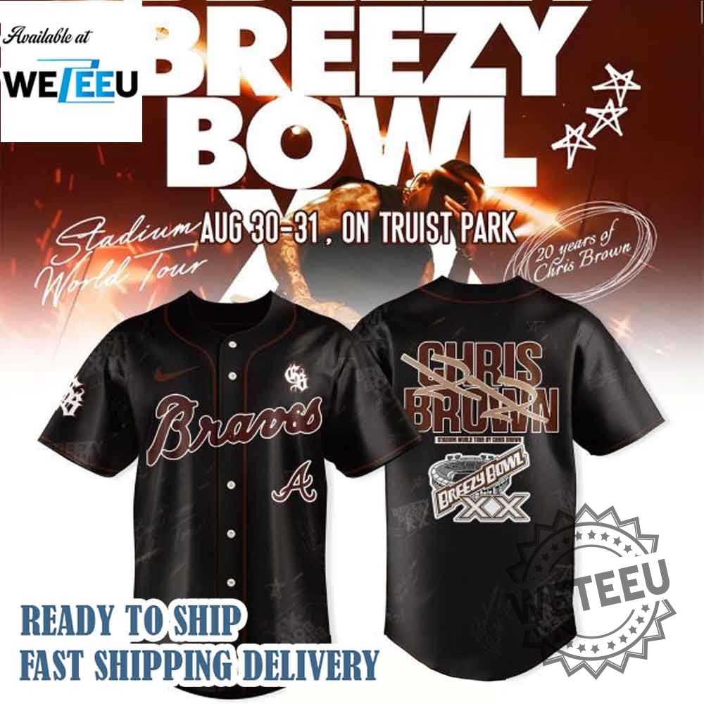 Atlanta Braves X Chris Brown Breezy Bowl Xx Tour 2025 Baseball Jersey 6 Atlanta Braves x Chris Brown Breezy Bowl XX Tour 2025 Baseball Jersey