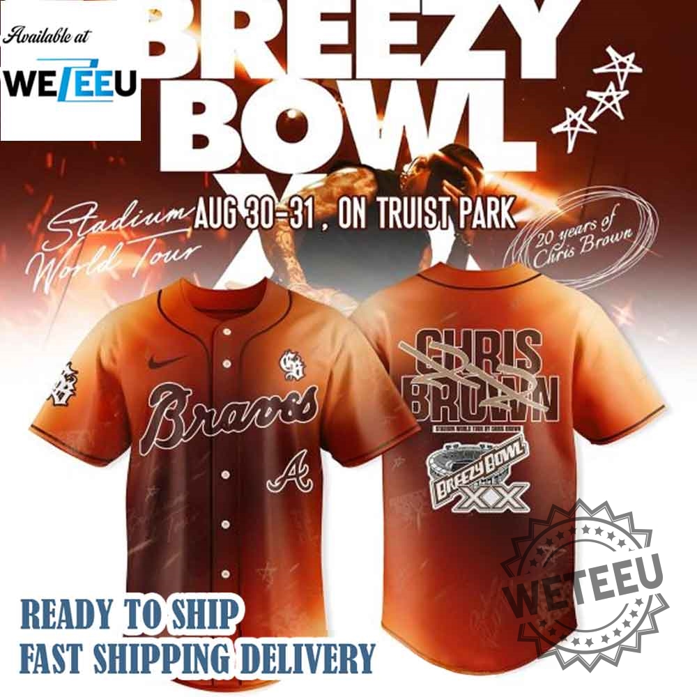 Atlanta Braves X Chris Brown Breezy Bowl Xx Tour 2025 Baseball Jersey 7 Atlanta Braves x Chris Brown Breezy Bowl XX Tour 2025 Baseball Jersey