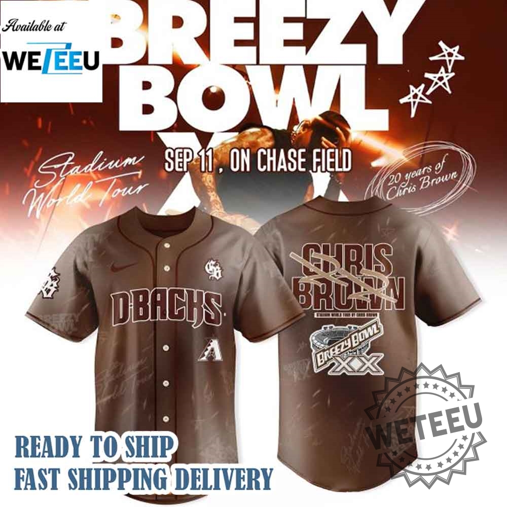 "Top 2025 Tour Baseball Jerseys: Braves, Giants, Titans & More!" 3 Arizona Diamondbacks X Chris Brown Breezy Bowl Xx Tour 2025 Baseball Jersey