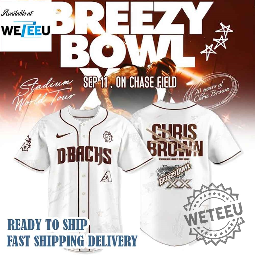 Arizona Diamondbacks X Chris Brown Breezy Bowl Xx Tour 2025 Baseball Jersey 5 Arizona Diamondbacks x Chris Brown Breezy Bowl XX Tour 2025 Baseball Jersey